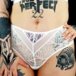 Culotte taille haute, dentelle Salma